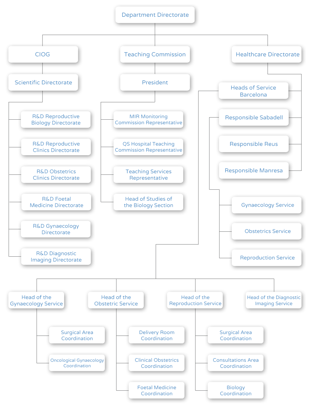 Obstetrics, Gynaecology and Reproduction Department Organization Chart