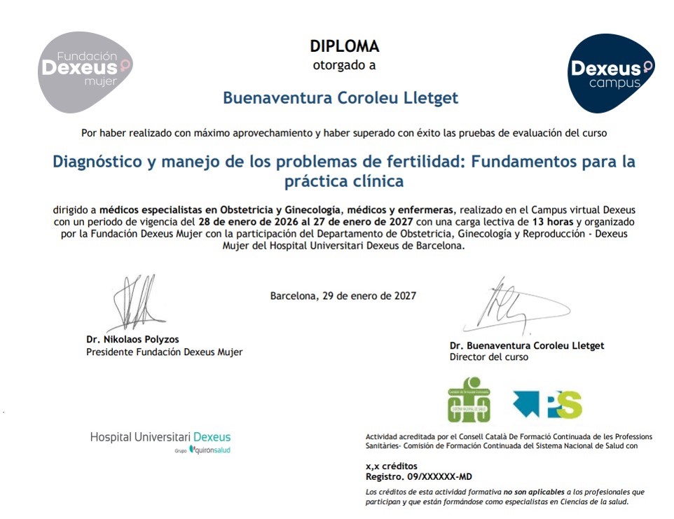 Diagnóstico y manejo de los Problemas de Fertilidad: Fundamentos para la Práctica Clínica - CERTIFICACIÓN