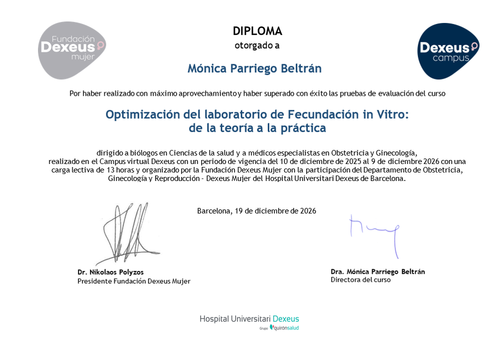 Optimización del laboratorio de FIV: de la teoría a la práctica - 3ª Edición - CERTIFICACIÓN